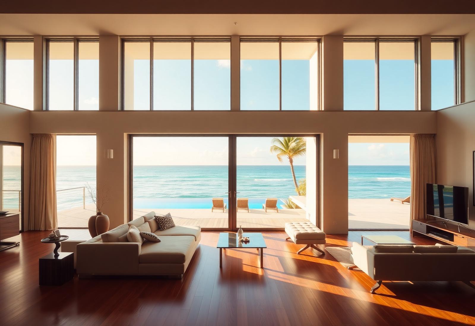 Interior view of newly installed impact sliding glass doors