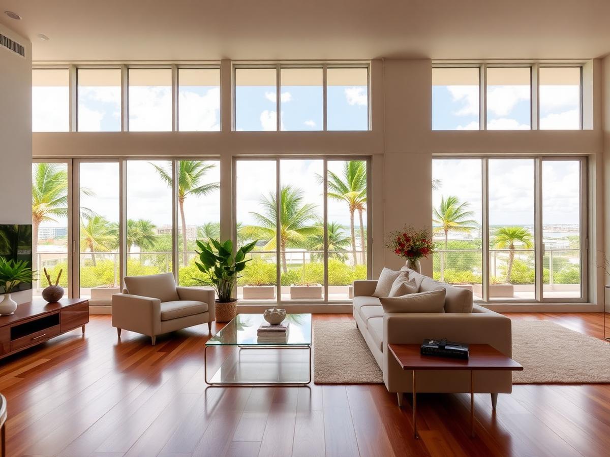 High-rise picture window replacement in Brickell, Miami, FL