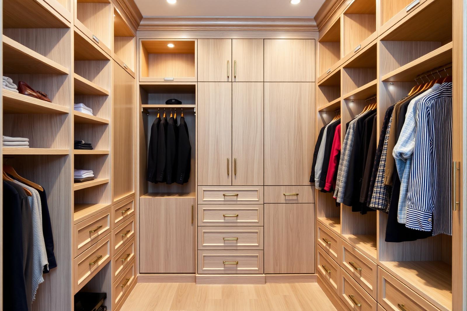 White-oak walk-in closet in Rio Vista, Fort Lauderdale